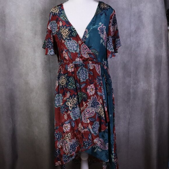 Sundance Dresses & Skirts - Sundance Midi Dress Womens PM Multicolor Paisley Dreams Faux Wrap Boho Colorful